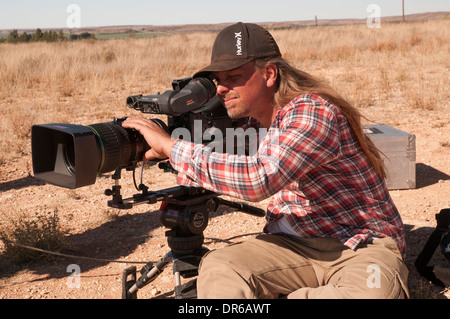Cameraman consente di girare video in HD con un 400mm lente. Foto Stock