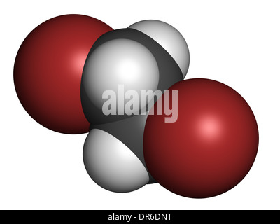 Dibromuro di etilene (EDB, 1,2-dibromoetano) fumigante molecola. Foto Stock