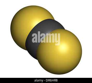 Il solfuro di carbonio (CS2) molecola. Liquido usato per la fumigazione e come insetticida. Foto Stock