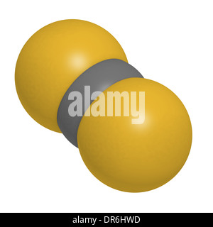 Il solfuro di carbonio (CS2) molecola. Liquido usato per la fumigazione e come insetticida. Foto Stock