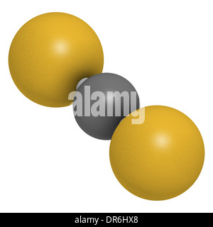 Il solfuro di carbonio (CS2) molecola. Liquido usato per la fumigazione e come insetticida. Foto Stock