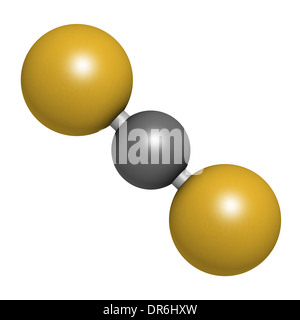Il solfuro di carbonio (CS2) molecola. Liquido usato per la fumigazione e come insetticida. Foto Stock