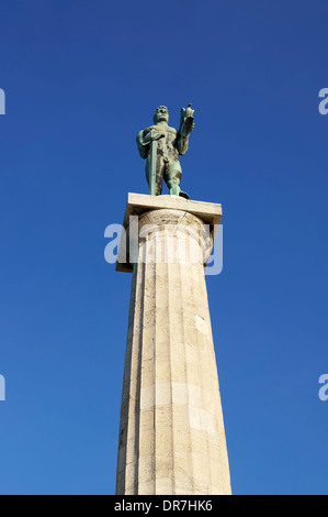 Victor monumento alla fortezza di Kalemegdan a Belgrado in Serbia Foto Stock