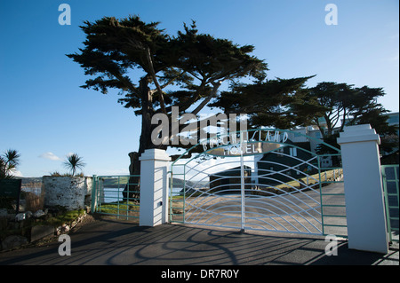 Burgh Island Hotel cancelli di ingresso South Devon Regno Unito Foto Stock