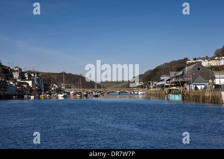 La ricerca di fiume Looe Foto Stock