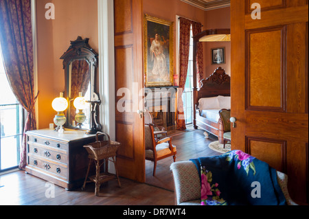 Stati Uniti Mississippi MS Biloxi interno della casa di Jefferson Davis Presidente degli Stati Confederati d'America Guerra civile camere da letto Foto Stock