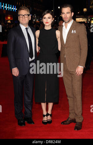 Londra, Regno Unito. Il 20 gennaio 2014. Kenneth Branagh, Keira Knightley e Chris Pine presso la UK Premiere di 'Jack Ryan: Ombra reclutare' a Vue Leicester Square, Londra su gennaio 20th, 2014 foto di Keith Mayhew/Alamy Live News Foto Stock