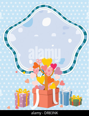 Illustrazione del modello di memo con il concetto di partito Foto Stock