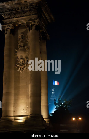 Il Grand Palais di notte, Parigi, Francia Foto Stock