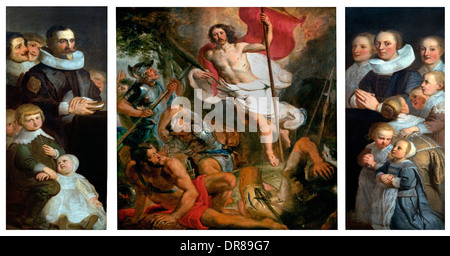 La risurrezione di Cristo - Ritratti di Famiglia van der AA Quellinus Erasmus II 1607-1678 fiammingo pittore barocco Belgio belga Foto Stock