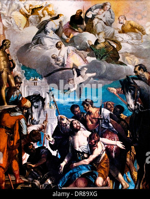 Il martirio di Saint Georges dal Veronese. (Paolo Caliari) 1528-1588 Italia Italiano Foto Stock