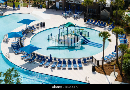 Una veduta aerea del Nettuno parco piscina situata sulla st Simons Island, Georgia. Foto Stock