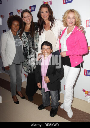 Wanda Sykes, Camryn Manheim, BROOKE SHIELDS, Virginia Madsen, Mark Povinelli il cast di 'caldo lampeggia' e l'American Cancer Society celebrare "soffiare il cancro" presso la Montage Hotel Beverly Hills, la California - 19.06.12 Foto Stock