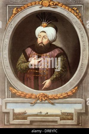 Turco ottomana Sultan Ahmed II (1643-1695) Khan Ghazi ritratto dipinto con turbante Turchia Foto Stock