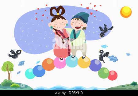 Illustrazione della Korean fiaba Foto Stock