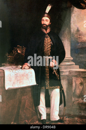 Ottoman Sultano Turco Abdülmecid I (1823-1861) o Abdul Mejide ho piena lunghezza dipinto ritratto Foto Stock