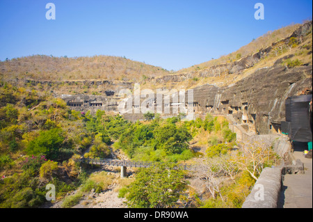 Grotte di Ajanta, India Foto Stock