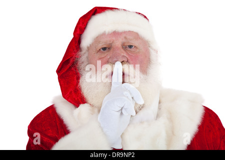 Babbo Natale in autentico look. Tutto su sfondo bianco. Foto Stock