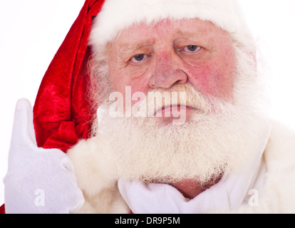 Babbo Natale in autentico look. Tutto su sfondo bianco. Foto Stock