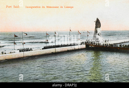 Egitto - Port Said - Statua di Ferdinando de Lesseps Foto Stock