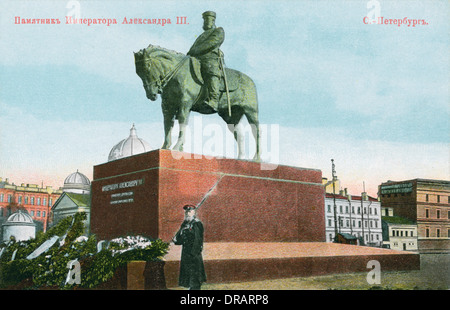 Lo Zar Alessandro III statua di San Pietroburgo, Russia Foto Stock