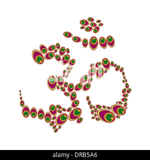 Aum con elementi colorati Foto Stock
