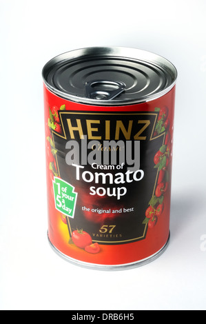 Uno stagno di Heinz Crema di pomodoro su sfondo neutro Foto Stock