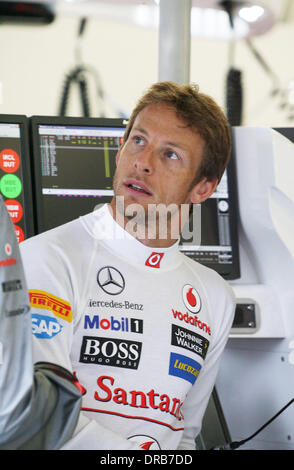 Jenson Button, GB, UK, Team McLaren-Mercedes F1 F1 Formula Uno - British Grand Prix - Silverstone - Pratica Northamptonshire, Inghilterra - 06.07.12 Foto Stock