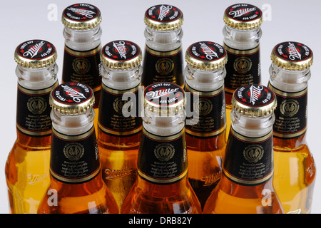 Bottiglie di birra Miller Foto Stock