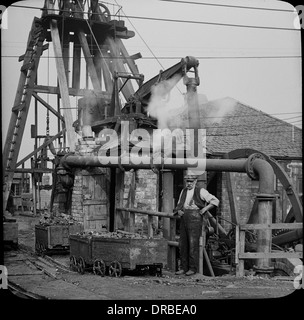 Depolveratori Newcomen il fascio motore, Farme Colliery, Laurino, Glasgow Scozia. Foto Stock