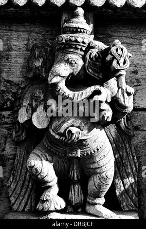 Signore Ganesh scultura lignea, Mysore tempio, Karnataka, India, 1985 Foto Stock