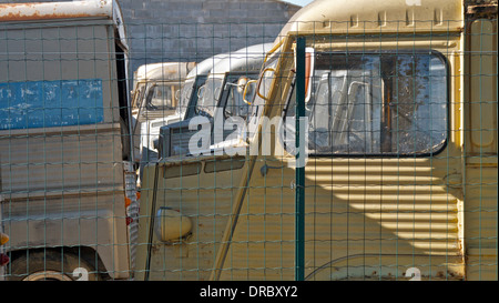 Una raccolta di vecchie Citroën HZ72 furgoni. Sud della Francia Foto Stock