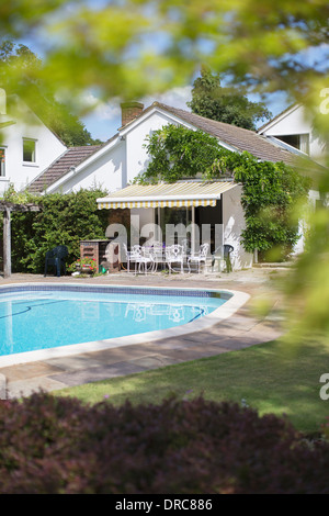 Piscina nel cortile di casa Foto Stock