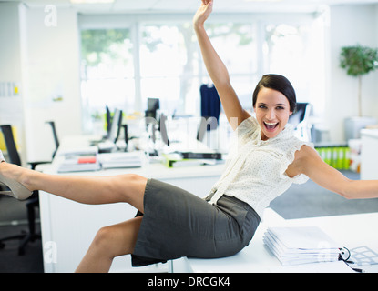 Imprenditrice tifo in office Foto Stock