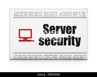 Il concetto di privacy: quotidiano con la sicurezza di server e computer PC Foto Stock