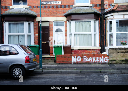 Nessun parcheggio,street nella parte interna della città di Nottingham. Foto Stock