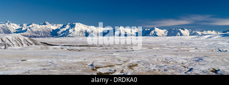 Vista panoramica della gamma Gamack, visto da Mt. Giovanni, vicino Lago Tekapo, Nuova Zelanda Foto Stock