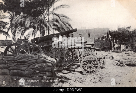 Catturato Ottomano pistole turco - Iraq, WWI Foto Stock