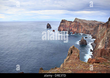 Ponta do Bode. La costa nord dell'isola di Madeira, Portogallo Foto Stock