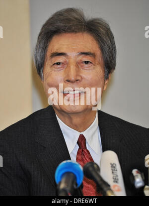 Tokyo, Giappone. Il 22 gennaio, 2014. Il Giappone ex Primo Ministro Morihiro Hosokawa assiste ad una conferenza stampa a Tokyo in Giappone, il 22 gennaio 2014. Credito: AFLO/Alamy Live News Foto Stock