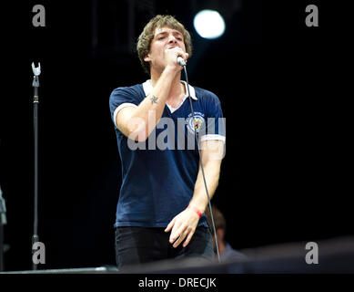 Paolo Nutini compie durante il 2012 BT Londra Concerto Live in Hyde Park di Londra, Inghilterra - 27.07.12 Foto Stock