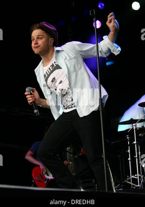 Olly Murs Acess tutti Eirias tenutosi presso la Eirias Stadium - Prestazioni di Colwyn Bay, Galles - 28.07.12 Foto Stock