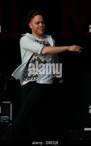 Olly Murs Acess tutti Eirias tenutosi presso la Eirias Stadium - Prestazioni di Colwyn Bay, Galles - 28.07.12 Foto Stock