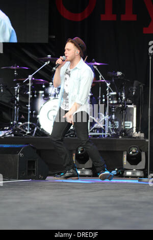 Olly Murs Acess tutti Eirias tenutosi presso la Eirias Stadium - Prestazioni di Colwyn Bay, Galles - 28.07.12 Foto Stock