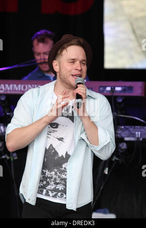 Olly Murs Acess tutti Eirias tenutosi presso la Eirias Stadium - Prestazioni di Colwyn Bay, Galles - 28.07.12 Foto Stock