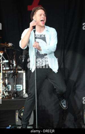 Olly Murs Acess tutti Eirias tenutosi presso la Eirias Stadium - Prestazioni di Colwyn Bay, Galles - 28.07.12 Foto Stock