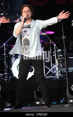 Olly Murs Acess tutti Eirias tenutosi presso la Eirias Stadium - Prestazioni di Colwyn Bay, Galles - 28.07.12 Foto Stock