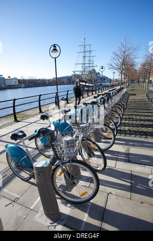 Ciclo Dublinbikes regime noleggio Città di Dublino, Irlanda Foto Stock