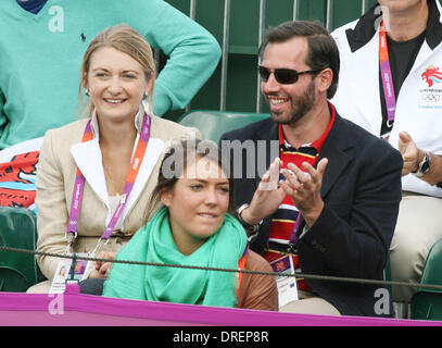 La contessa Stephanie de Lannoy e Principe Guillaume del Lussemburgo la famiglia reale del Lussemburgo frequentare l'Olympic Tennis durante il London 2012 Giochi Olimpici a Wimbledon Londra Inghilterra - 31.07.12 Foto Stock