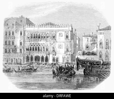 Ca D'Oro esterno dal Canal Grande Venezia circa 1854 Foto Stock